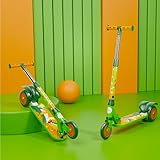 Lifelong Kick Scooter Adjustable Height Foldable Design with Side Stand Skate Scooter for Kids 6month Manufacturers Warranty 50Kg Weight Capacity Green Orange