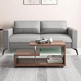 Nilkamal Moxie Engineered Wood Coffee Table Center Table with 2 Tier Shelf Oak