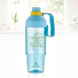 ATTRO My Cup Tumbler Plastic Water Bottle with Handle BPAFree LeakProof Ideal for School Gym Office Travel Daily Use Blue 1000ml