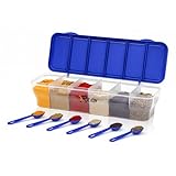 RILION Multipurpose 6in1 Masala Box for Kitchen 6 Spoons 1800 ml