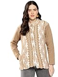 Aarika Womens Winter Wear Maroon Colour Geometric Woolen Cardigan
