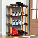 Lifelong 4Tier Heavy Duty Shoe Rack Storage Organizer for Shoes Slippers Clothes Books Household Items Durable Plastic Stand for Home Bedroom Entryway Living Room Office Storage