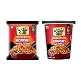 WickedGud Fiery 2X Spicy Korean Noodles Instant Pack and Cup Combo Pack of 2 Whole Wheat No Maida No Palm Oil Vegetarian 67g 69g at Rs 70
