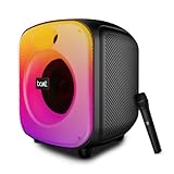 Boat PartyPal 65 Pro 42W Signature Sound Wireless Karaoke Mic 8H BatteryRGB LEDs TWS Bass Boost Multi Port Bluetooth Speaker Wireless Speaker Portable Speaker Premium Black