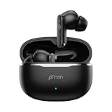 pTron Bassbuds Eon inEar TWS Earbuds w 13mm Drivers 45Hrs Playtime Dual HD Mic TruTalk AIENC Calls Custom EQMobile App Bluetooth v60 HeadphonesVoice Assist Type C Charging IPX5 Black