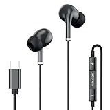 Kratos Tune V5 C Type Earphones Wired 13mm Bass Drivers Earphone Inline Control Type c Headphones with Mic Sweat Resistant Comfort Fit Type c Earphone with Volume ControlMetallic c pin Earphones