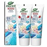 Dabur Herbl Kids Elsa Frozen Toothpaste 160g Pack of 2 x 80g 3 Years Strawberry Flavour No added chemicals Cavity protection Healthy Gums SLS Flouride free