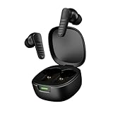 pTron Bassbuds NEO TWS Earbuds w 13mm Drivers 45Hrs Playtime Dual HD Mic AIENC Calls Custom EQ Mobile App Bluetooth V54 Earphones Voice Assistant Type C Fast Charging IPX5 Raven Black