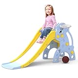 Lifelong Cuppy Unicorn Slide for Kids 27 Years Toddler Playset with Basketball Hoop Portable Durable Smooth Slider for Indoor Outdoor Play Lightweight Easy to Assemble Yellow Blue at Rs 2199