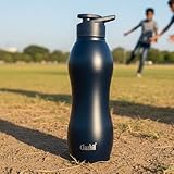 Clazkit Platina Stainless Steel Black Matte Finish Water Bottle ISI Certified Leakproof RustFree BPAFree Durable for Fridge Sports Gym Yoga Office Easy to Clean Reusable1000ml