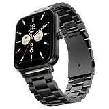FireBoltt Ninja Blaze Smart Watch Stainless Steel Strap Steel Body 183 Display Bluetooth Calling Builtin Mic Speaker 120 Sports Modes Smartwatch for Man and Woman Onyx Black