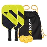 Boldfit Pickle Ball Racket Set 16 mm Fibreglass Surface Pickleball Paddle 1 Pair 3 Balls Racket with Hexacore Structure 2 pcs Racquet 3 pcs Pickle Ball
