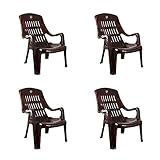 Cello Plastic Comfort Sit Chairs Rose Wood Set of 4