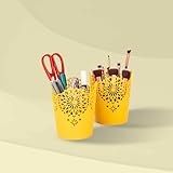 Nayasa Lacy 2 Piece Plastic Tall Basket Set Yellow