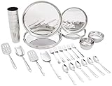 Solimo Stainless Steel Dinner Set Solid 44 Pieces Silver at 1080