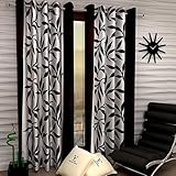 Fashion String Polyester 2 Pieces Window Curtain Set 5 Feet Long Brown