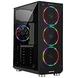 Zebronics ZebCronus Premium Gaming Cabinet with Mirror Finish Tempered Glass On FrontTempered Glass On Side 4 x120mm Rainbow Double Ring LED Fans