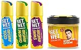 Set Wet Deodorant Spray Perfume 150ml Cool Charm and Swag Avatar Pack of 3 and Hair Gel Ultimate Hold 250ml for Men