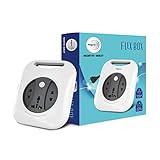 Wipro Flex Box Extension Cord with 1 Universal 3 Pin Socket 2 units of 2 Pin Socketswith Master Switch Indicator 4 mtr long copper wire Power Strip for Home Office Pack of 1 Grey White
