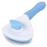 Depets Self Cleaning Slicker Brush Pet Grooming Shedding Brush for Dogs and Cats Easy to Remove Loose Undercoat Pet Massaging Tool