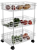 Rust Free Stainless Steel Fruit and Vegetable Stand Basket Trolley Modern Onion Potato Kitchen Storage Steel Rack