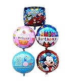 Popo Toys Birthday Party Balloons for Baby Boy Pack of 5 with Air Filling Nozel Party Decorations Birthday Decorations Colourful Foil Balloons Best Gift for Birthdays Multicolor