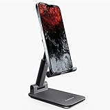Ambrane Multipurpose Tabletop Mobile Stand Adjustable Angle Height Universal Holder for iPhone Samsung OnePlus All Smartphones