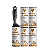 Foodie Puppies Pet Hair Remover Lint Roller with Handle and 4 Refills 300 Sheets