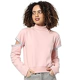 Campus Sutra Womens Cotton High Neck Sweatshirt
