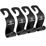 APPUCOCO Car Seat Headrest Storage HooksHanger Black Pack of 4