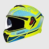 STUDDS Trooper DV D1 ISI and DOT Certified Matt Finish Flipup Full Face Helmet
