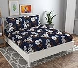 BSB HOME 120 TC Double Abstract Floral Bedsheet with 2 Pillow Covers