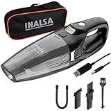 Inalsa Car Vacuum Cleaner WirelessCar Cleaning AccessoriesStrong 55KPA Suction PowerHEPA FiltrationUSB Rechargeable2in1 Wet Dry Cordless Portable Vacuum CleanerFree Carry Bag Carworx CL