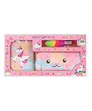 Amazon Jiada Unicorn Stationery Set for Girls Includes 1 Fur Notebook 1 Fur Pencil Pouch and 10 Colour PenPink3 Year 136