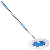 PUERTO 360 Degree Spin Mop Stick Rod with 1 Microfiber Refill Standing Pocha with Easy Grip Handle for Floor Cleaning Supplies Product for Home Office MopMulticolorPack of 1
