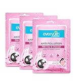 Everyuth Naturals Anti Pollution Pink Clay Charcoal Sheet Mask Pack of 3