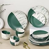 The Earth Store DT Teal Italian Ceramic Dinner Set of 18 at 4499