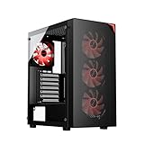 daWg X Series 440 MidTower Gaming CabinetCase PreInstalled 4 Center Glow ARGB Fans Support AIO Upto 360mm ATX mATX Mini ITX Tempered Glass Front Mesh Design Dust Filters USB 30 Black