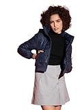 SASSAFRAS Women Hooded Crop Bomber Jacket