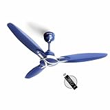 LONGWAY Zephyr 1200 mm BLDC Ceiling Fan with Remote Control BEE 5 Star Rated Energy Efficient Ultra High Speed 3 Blade AntiDust Decorative Ceiling Fan 3 Years Warranty 1 Silver Blue