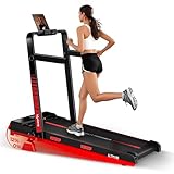 Lifelong Walking Pad Treadmill 4 HP Motor Foldable Handle LED Display Remote Control 2Level Manual Incline AntiSlip Belt Compact Under Desk Running Machine for Home Office