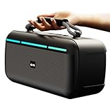 GOBOULT Bassbox Q20 Bluetooth Speaker 20 Watt BoomX Audio Up to 8Hrs Playtime TypeC Charging AUXTF CardUSB BTv 53 RGB LED Lights Portable SpeakerBlack
