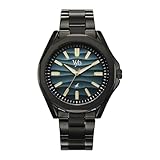 Fastrack Vyb Drift Quartz Analog Blue Dial Black Stainless Steel Strap Watch for Men