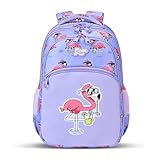Gear Flamingo 1727L Large Water Resistant School Bag Casual Backpack Daypack Travel Backpack Kids Bag for BoysGirls Purple Pink