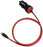 amazon basics 5V 24A 12W Straight Cable Lightning Usb Car Charger Compatible With Mp 3 Players 3Black