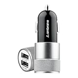 Ambrane 12W Fast Car Charger Dual USB Output MultiLayer Protection Fast Charging