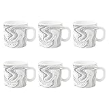 Larah by Borosil Marble Opalware Mug Set 6 Pieces at 249