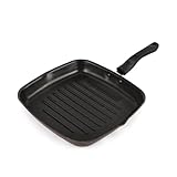 CELLO Aluminium NonStick Base Grill Pan with Cool Touch Handle Black