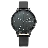 Amazon Titan Ladies Workwear Quartz Analog Precision Simplicity Gradient Black Dial Black Leather Strap Watch for Women 1353
