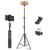 Tygot Lightweight Portable Portable 7 Feet 84 Inch Long Tripod Stand with Adjustable Mobile Clip Holder